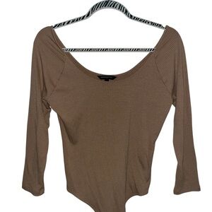 Banana Republic Factory Camel Scoop Neck Bodysuit
